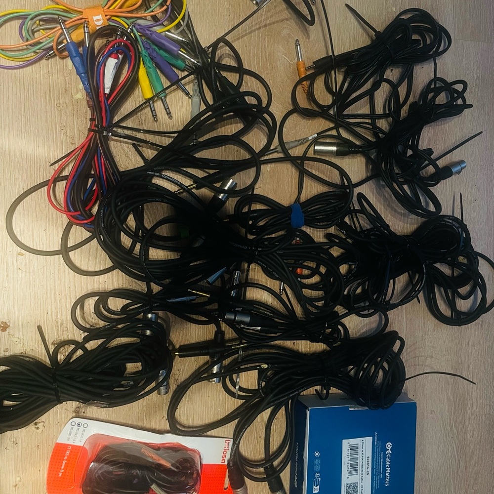 Over $400 in audio cables, they all extra for me don’t need them ,brand new